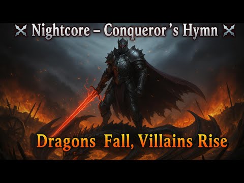 ⚔️ Nightcore – Conqueror's Hymn: Dragons Fall, Villains Rise ⚔️ | Epic Rock Villain Anthem