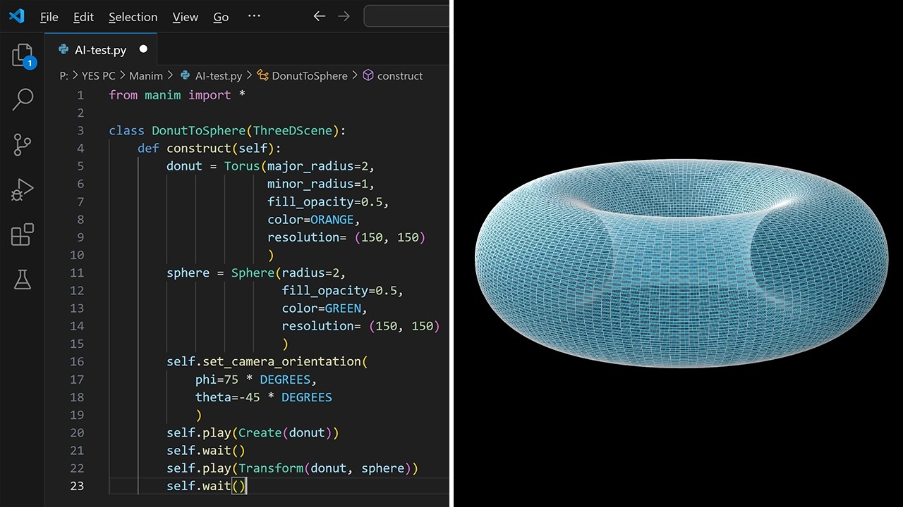 LLM makes animations with code using my voice