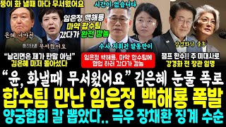 "윤, 화낼때 마다 무서웠어요" 김은혜 폭로ㄷㄷ 합수팀 협업 간 임은정 백해룡 폭발 "생선 가게에 야옹이를~" 답 찾았다, 이거뿐 (잼프, 트럼프가 좋아하는 강경화 주미대사 내정)