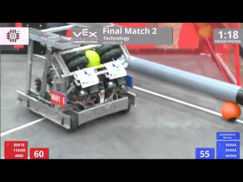 VEX Worlds 2016 - VRC HS Technology - Finals 2 (8691E 1104M 400S) 228 vs 264 (4004A 9090A 4659A)