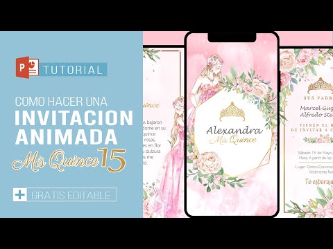 👸How to make an ANIMATED INVITATION 15 YEARS IN POWER POINT very easy (FREE EDITABLE)