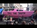 Climate change protesters bring London's Oxford Circus to standstill with pink boat