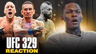 CONOR INJURY 😱 | Israel Adesanya Reacts to CRAZY UFC 329 Fights