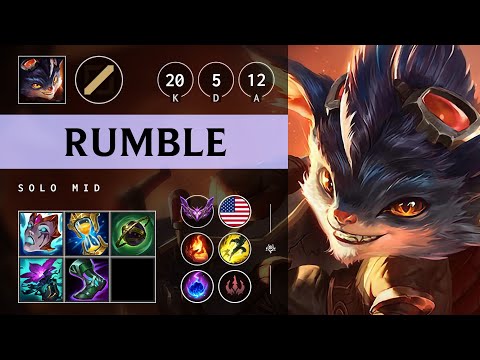 Rumble Mid vs Akali: Triple Kill, Godlike - NA Master Patch 14.23