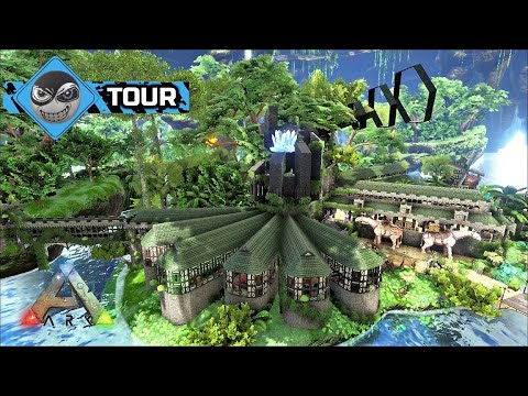 Ark: Crystal Isles - Castle Base Design - Explorers Guild Base Tour (modded)