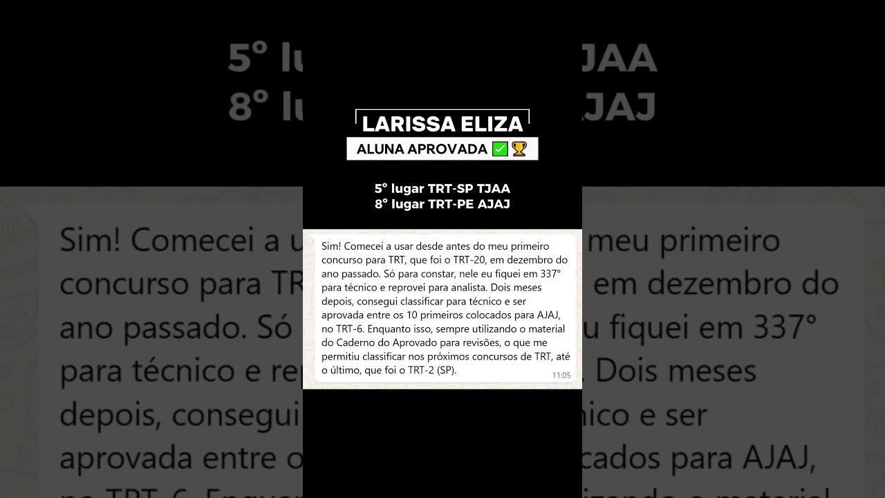 Larissa, 5º lugar no TRT-2 (SP)