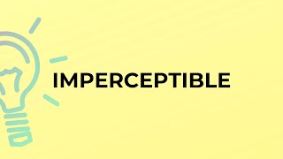 What is the meaning of the word IMPERCEPTIBLE