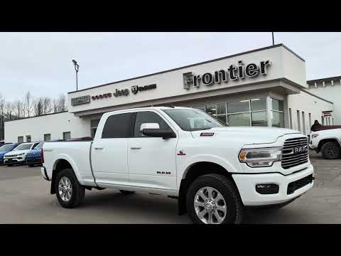 2022 Ram 3500 Laramie 4x4 Crew Cab 6'4" Box in White for sale at Frontier Chrysler Dodge Jeep Ram Fiat Ltd. in Smithers, BC