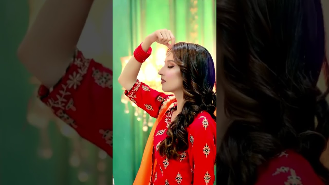 Shop This Look - SALWAR MAHAL video featuring Orange Raw Silk Lehenga Choli with Potli