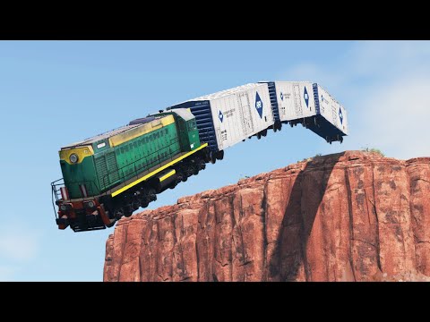 Trains vs Cliff | BeamNG.Drive