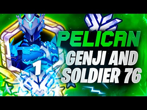 Pelican Korean Rank 1 Genji and Soldier 76 Gameplay! [ Overwatch Season 34 Top 500 ]