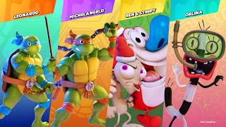 Nickelodeon All-Star Brawl - Leonardo & Michelangelo vs Ren & Stimpy & Oblina - Gameplay PC 2021