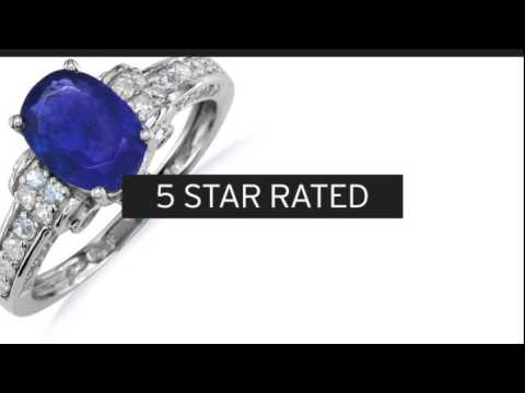 White Gold 1 6/7ct Oval Sapphire and Diamond Ring in 14k White Gold - SuperJeweler.com