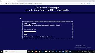 Input Type Url In Html5 | Html5 Input Types | How To Write Input type URL Using Html5