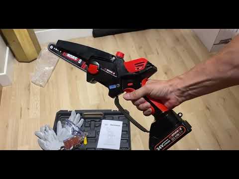BOBSVILLE Mini Motosierra con Batería, Ligera y con 2 baterias