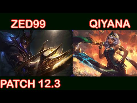 ZED99 PLAYS ZED VS QYIYANA - KR CHALLENGER PATCH 12.3