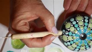 How to paint dot mandalas with Kristin Uhrig- #46 Green Sea Urchin