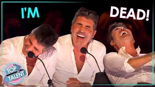Simon Cowell DIES Laughing After Josh Blue Act on America&#39;s Got Talent