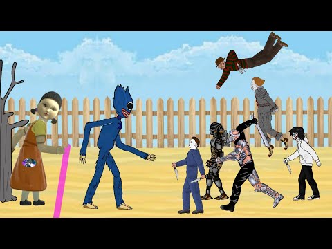 Squid Game Vs Huggy Wuggy Vs Jason, Pennywise, Freddy, Jeff, Leather Face, Predator,  [Dc2]