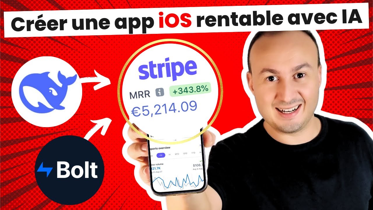 COMMENT j'ai CONSTRUIT une app iOS à 12M$ en 40 MIN (DeepSeek + Bolt) 🤯 (NO CODE) #DeepSeek #Bolt