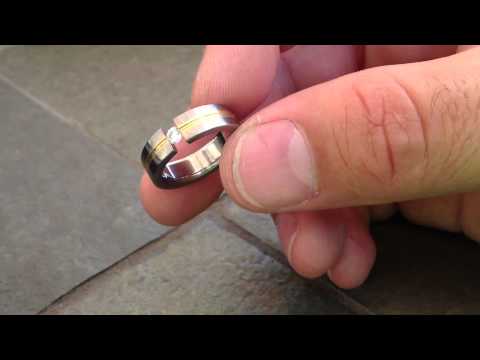 Titanium Ring with Precious Metal and Diamond