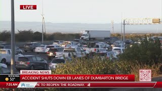Accident shuts down eastbound lanes of Dumbarton Bridge Thursday