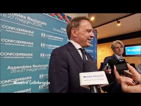 Assemblea Confcooperative Agroalimentare e Pesca: punto stampa del ministro Francesco Lollobrigida