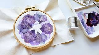 You should try watercolor painting transparent hydrangea flowers in a Hoop!