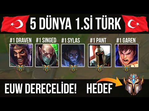YARGI ZAMANI! 5 DÜNYA 1.Sİ TÜRK EUW DERECELİDE BİR ARAYA GELİRSE NE OLUR? HEDEF CHALLENGER! LOL PİT