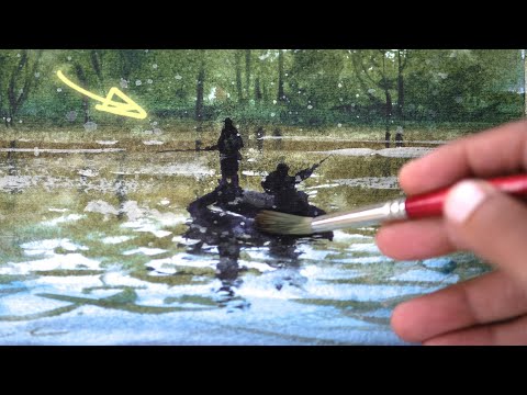 Watercolor Painting Tutorial ~ A Misty Lake