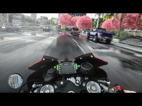 ⁴ᴷ GTA 5 Intense POV Photorealistic Graphics Motorbike Gameplay - RTX 3090 Maxed-Out