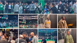 Huge crowd watching Steph Curry doing his Pre-game routine in TD Garden. #warriorsvsceltics