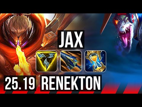 JAX vs RENEKTON (TOP) | 9/0/8, Rank 5 Jax, Legendary, 37k DMG, Rank 26 | KR Challenger | 25.19