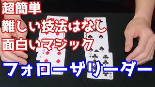 【解説】マジックを覚えたい方、始めた方、難しい技法は一切なし。これは超簡単です。フォローザリーダー