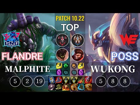 LNG Flandre Malphite vs WE Poss Wukong Top - KR Patch 10.22