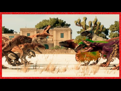 Atrociraptor Squad VS Pyroraptor Pack | Jurassic World Evolution 2