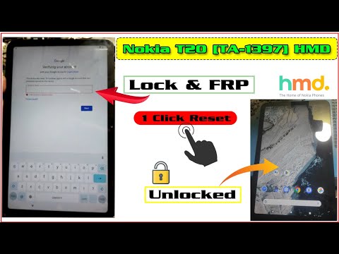 Nokia T20 Tablet (TA-1397)  FRP - Hard Reset | How To Unlock Pettern Passcode FRP Unlock Nokia T20