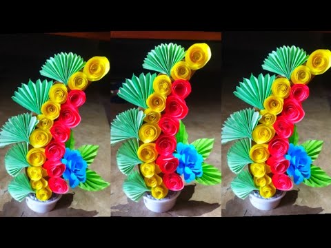beautiful flower bouquet making with paper /diy pepar flower bouquet ideas #diy #homedecor #craft