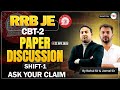 RRB JE CBT 2 2025 Paper Discussion 22 Apr 2025 Shift 1 By Jamal Rahul Sir RRB JE CBT 2