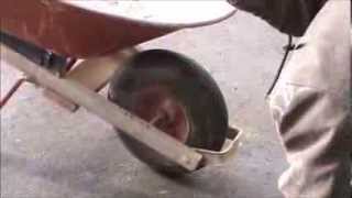 How to fix a wheelbarrow tire using starting fluid