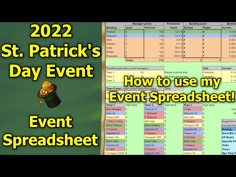 Forge of Empires: 2022/2023 St. Patrick's Day Event - How to use my Event Spreadsheet!