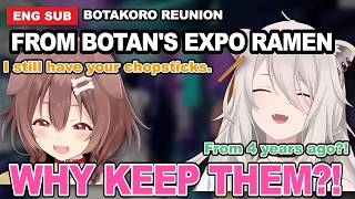 Botan & Korone Reunite, Chopsticks Kept 4 Years【Hololive/Shishiro Botan & Inugami Korone/ENG Sub】