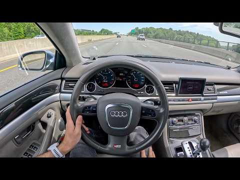 Driving The 2007 Audi S8 - 5.2L V10 Lamborghini Limo (POV Binaural Audio)