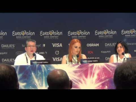 ESCKAZ in Stockholm: Eneda Tarifa (Albania) - press-conference part 1