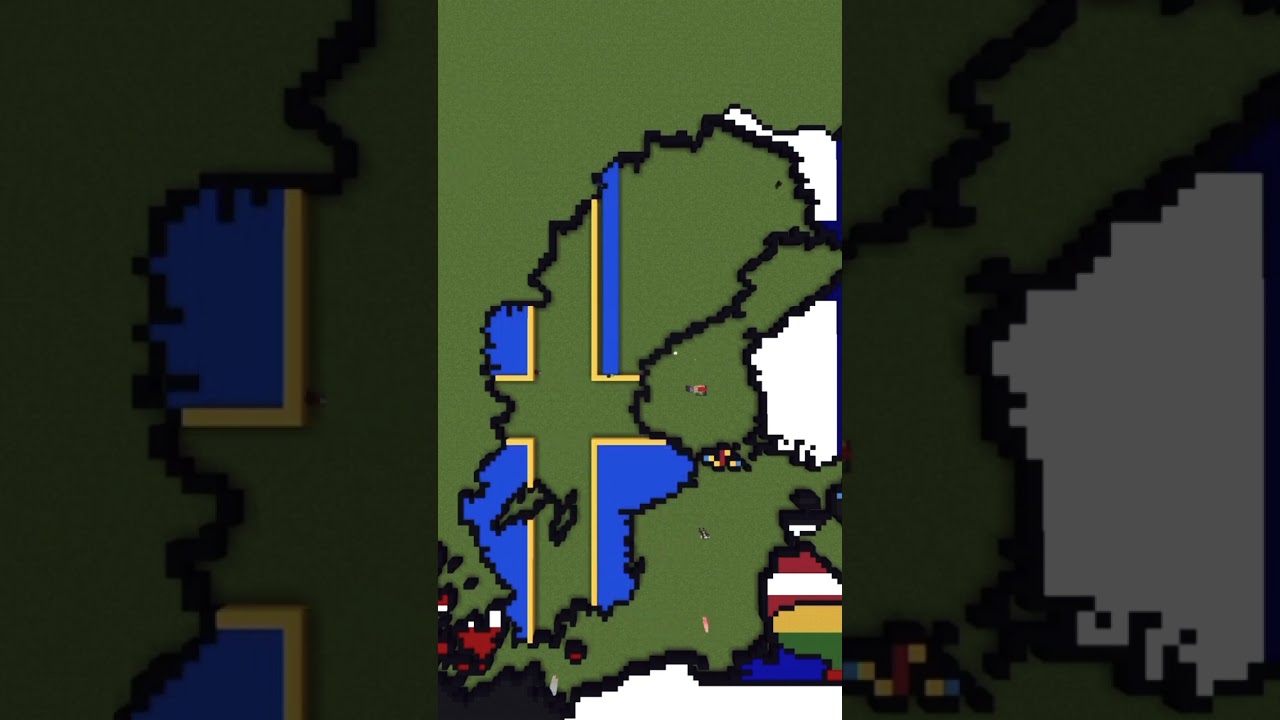 Building Sweden - Medium Scale #flags #maps #minecraft #sweden #stockholm #fyp #europe