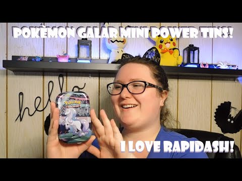 Unboxing a  Pokemon TCG: Darkness Ablaze Galar Power Mini Tin Featuring Galarian Rapidash!!!