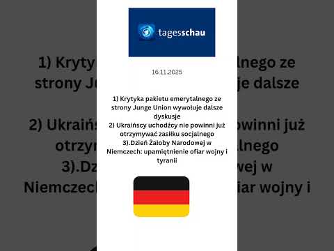 Niemiecki dziennik telewizyjny @tagesschau 16 listopada