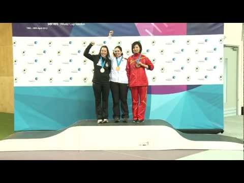 50m Rifle 3 Positions Women Interview (GER) - ISSF World Cup in all events 2012, London (GBR)