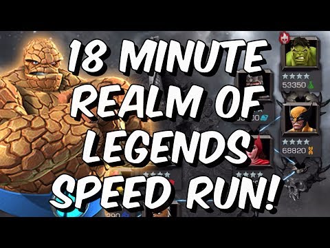 INSANE 18 Minute Realm of Legends Speedrun with 6 Star Thing - Marvel Contest of Champions