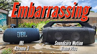 Soundcore Motion Boom Plus vs JBL Xtreme 3, Motion Boom & Motion Plus